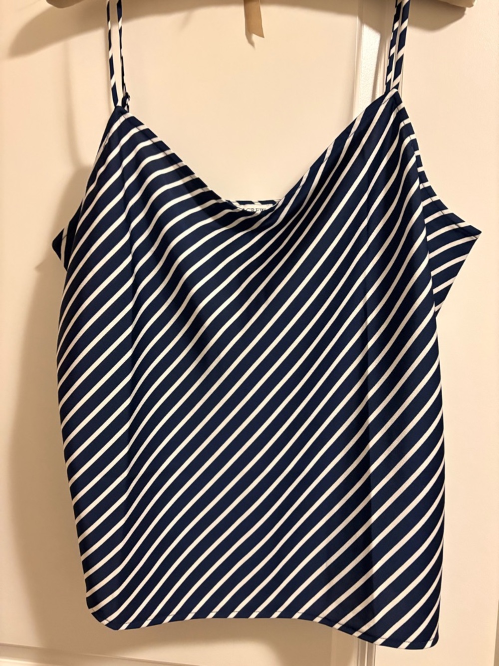 J. Crew - Navy and White Shiny Striped Camisole